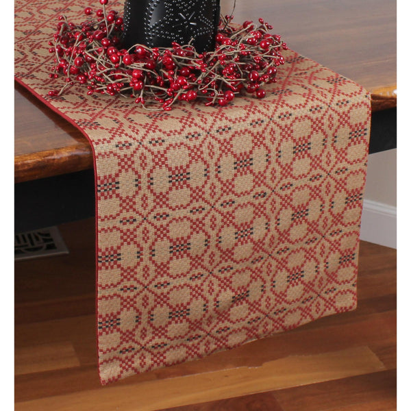 Kendall Jacquard Red Table Runner