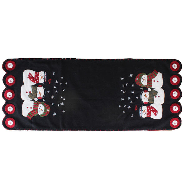 Snow Friends Table Runner 14x36 – Wool Felt Christmas