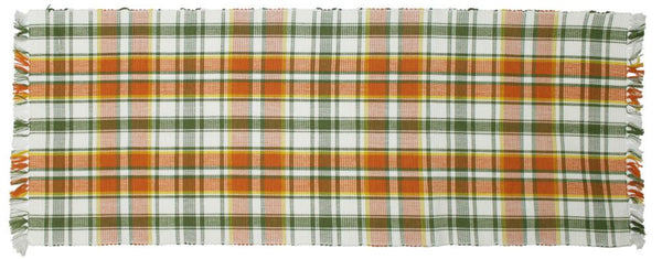 Fall Harvest Plaid Table Runner – 14" x 36" Cotton Farmhouse Runner