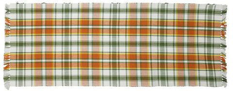 Fall Harvest Plaid Table Runner – 14" x 36" Cotton Farmhouse Runner