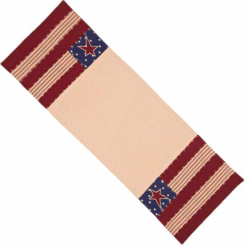 Stars and Stripes Table Runner 14x36 | Primitive Patriotic Decor