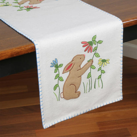 Bunny and Flowers Table Runner