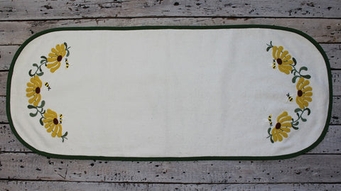 Flowers and Bees Cream Table Runner