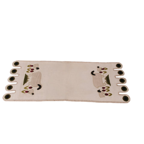 Sheep in the Meadow Table Runner Nutmeg