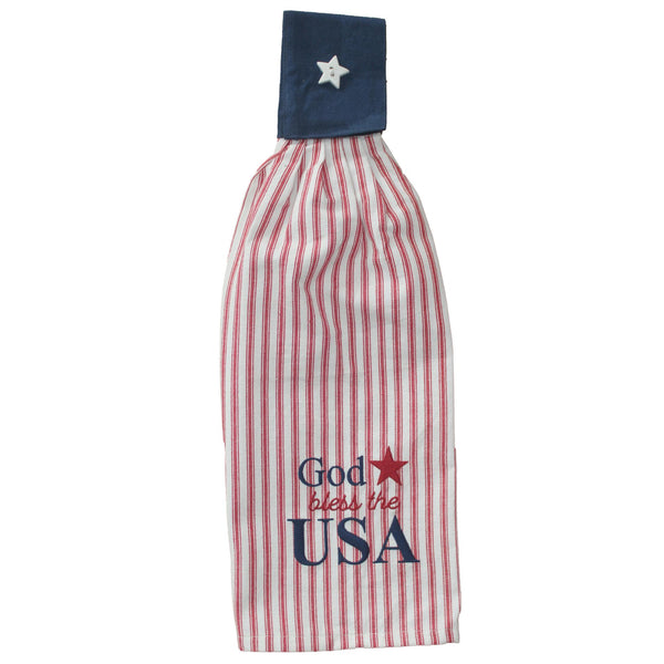 God Bless The USA Tab Towel Set | Patriotic Country Decor
