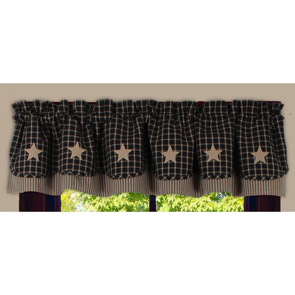 Black & Tan Star Fairfield Valance