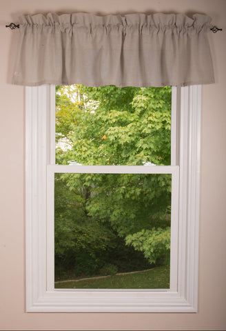 Heirloom Cream Valance 72x15.5, farmhouse cotton window treatment in soft cream color