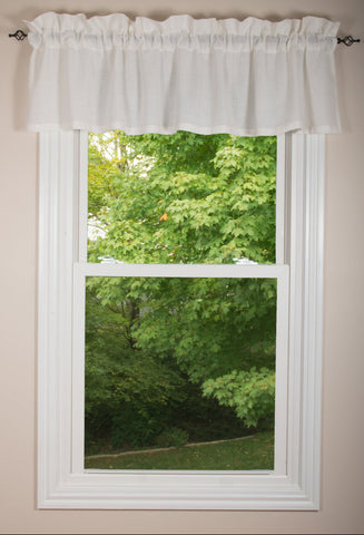 Heirloom Buttermilk Valance 72x15.5 in soft cotton farmhouse country style draped over window