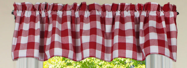 Buffalo Check Crimson Red Valance