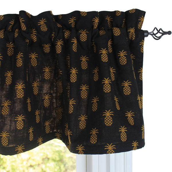 Pineapple Town Black Valance