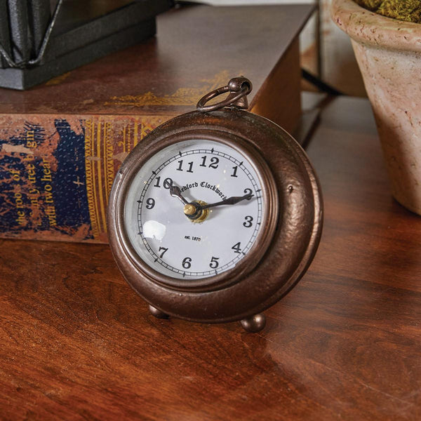 Add a gorgeous vintage accent to your desk with the stunning Valley Pine Desk Clock! Featuring warm tones, this clock will add some style to your workspace or decorative desk!