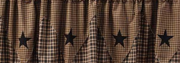 Vintage Star Black Shower Curtain