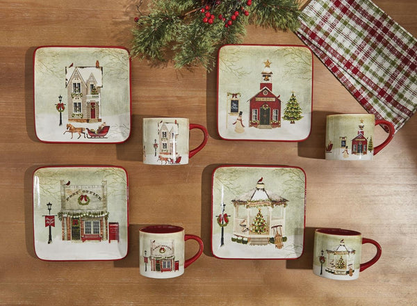 Vintage Town Square Mug (Set of 4)