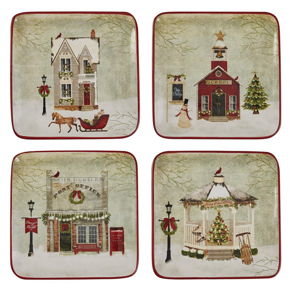 Vintage Town Square Salad Plate (Set of 4)