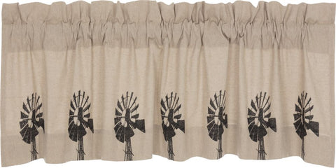 Sawyer Mill Windmill Valance 72 in. khaki color, Primitive Country Far