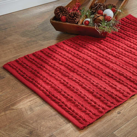 Bring the celebration of the Christmas season to your floors with the Winter Magic Scarf Red Yarn Rug! A gorgeous festive red is sure to bring a warm feeling to your holiday decor!