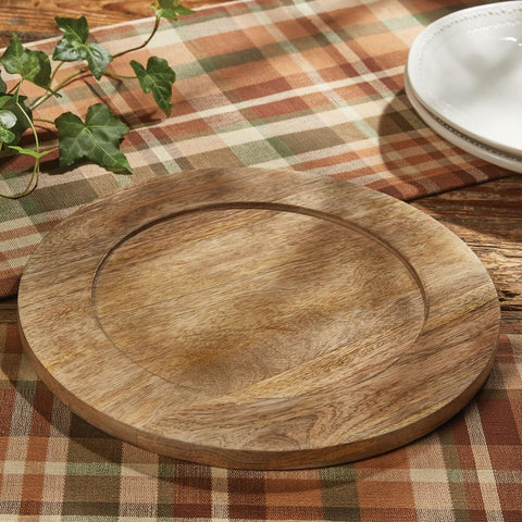 Complement your decor with the rustic Woodbourne Charger. Enhance the appeal of your dining room or use to display your favorite candles!