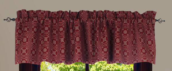 Lover’s Knot Barn Red Valance | Primitive Country Window Decor