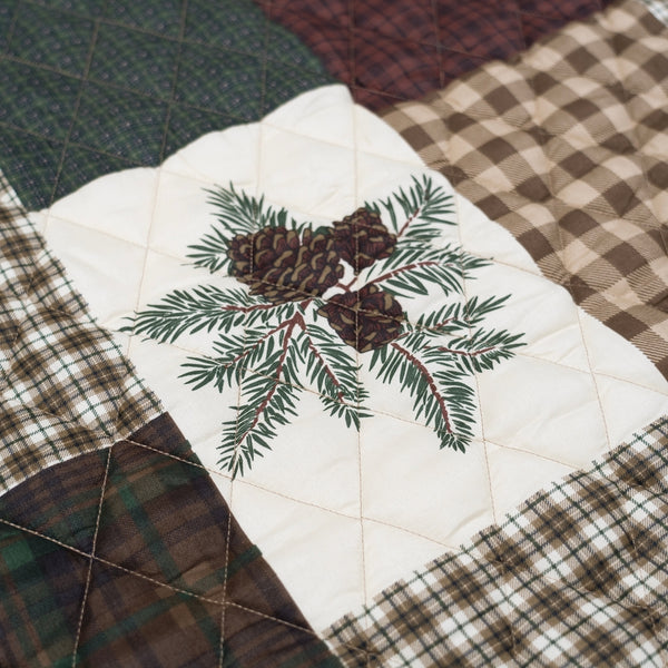 Pine Panels Quilt Set – Pinecone Patchwork Lodge Bedding