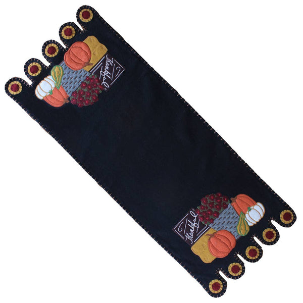 Primitive Farmers Market Wool Felt Table Runner
