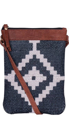 SLOANE UP-CYCLED CANVAS CROSSBODY, BLUE