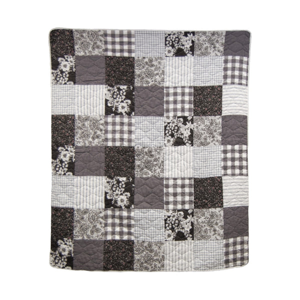 Indiana Farmhouse Pieced Cotton Throw Blanket