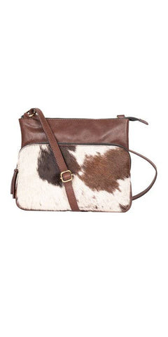 HAILEY GENUINE LEATHER CROSSBODY, BROWN