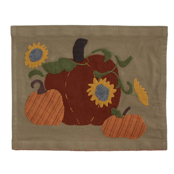 Primitive Sunflowers & Pumpkins Pennant