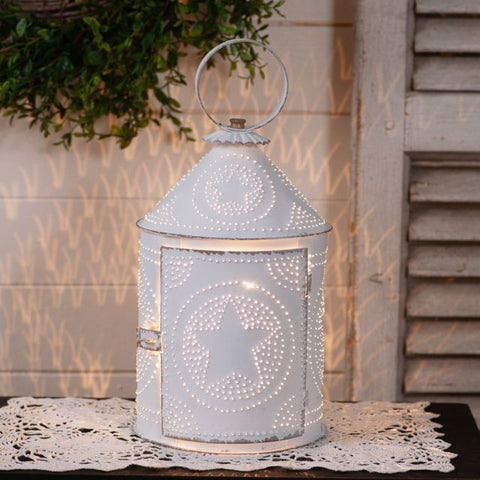 Americana Lantern in Rustic White