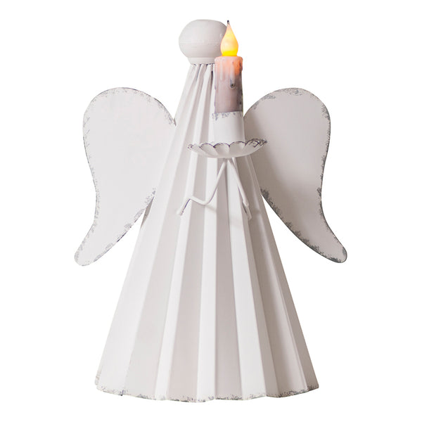 Angel Candle Holder in Rustic White. Visit website for FREE s/h & discount offers. Primitive Country Farmhouse Vintage Rustic Home Decor Accessories.