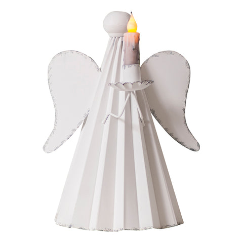 Angel Candle Holder in Rustic White. Visit website for FREE s/h & discount offers. Primitive Country Farmhouse Vintage Rustic Home Decor Accessories.