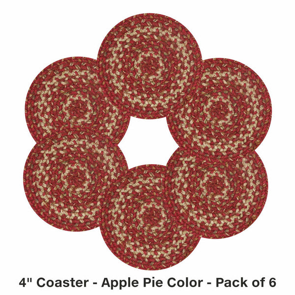 4 IN Apple Pie Coaster Set of 6