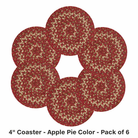 4 IN Apple Pie Coaster Set of 6