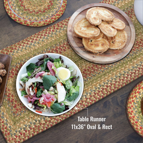 11x36 Azalea Rectangular Braided Jute Table Runner – Primitive Farmhouse Décor