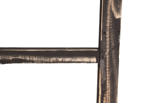 Farmhouse 4 Foot Blanket Ladder – Black – Handmade Reclaimed Wood