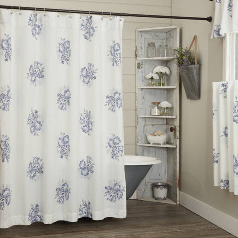 Lydia Blue Shower Curtain 72Lx72W
