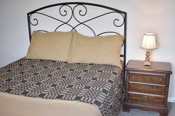 THE WESTBURY KING BED COVER BLACK/TAN 110"X120" Combo With 2 King Homestead Pillow Shams. See website for free shipping offer. Primitive Country Farmhouse Home Decor.