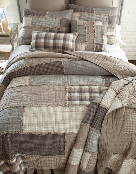 Smoky Cobblestone Pieced King Quilted Combo with 2 Standard Shams