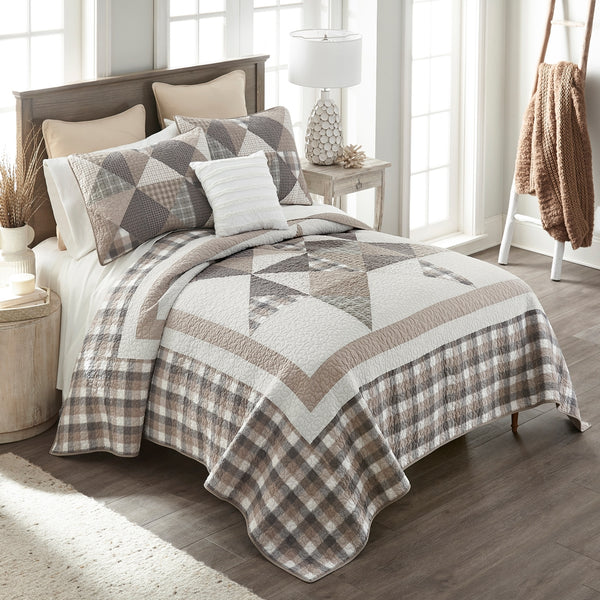 Smoky Star Quilt Collection – Farmhouse Cotton Patchwork Bedding