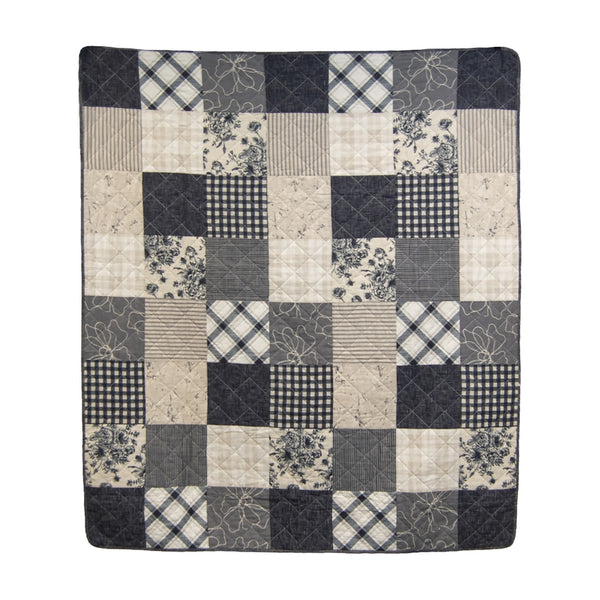 Augusta Cotton Pieced Quilted Throw Blanket