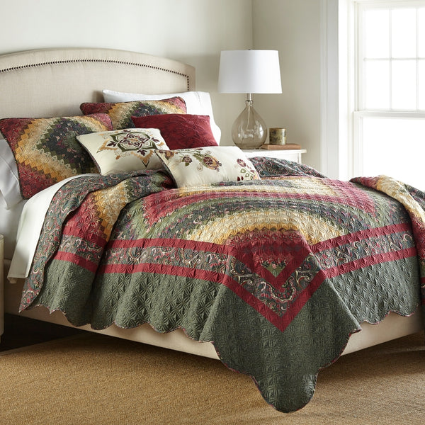 Spice Postage Stamp Quilted Bedding
