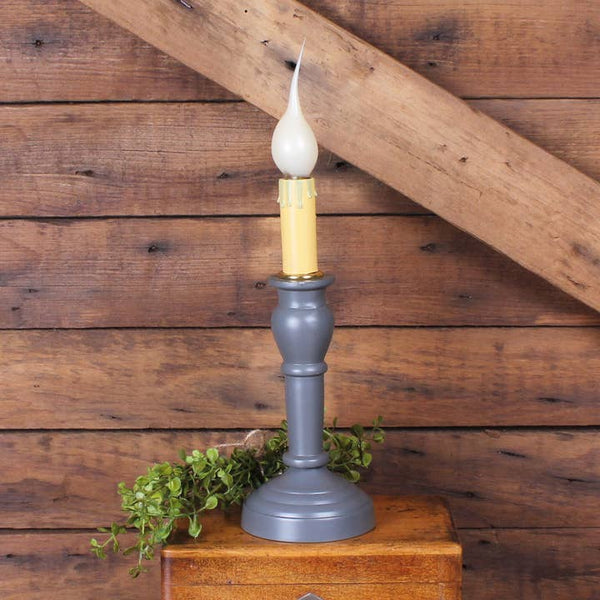 Wellington Spindle Lamp - Pewter Gray