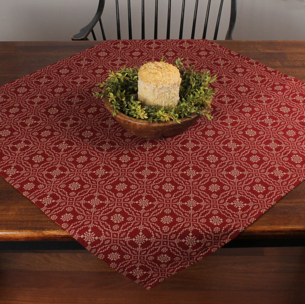 Lover’s Knot Barn Red Table Square 36" | Primitive Country Decor