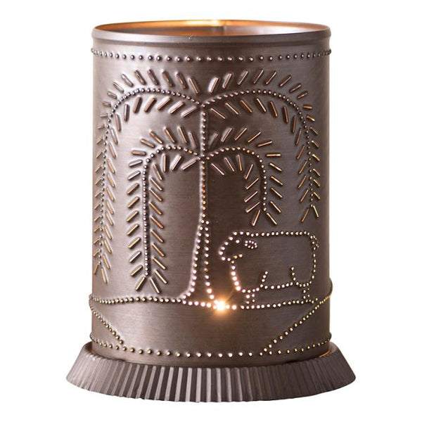 Candle Warmer with Willow & Sheep in Kettle Black