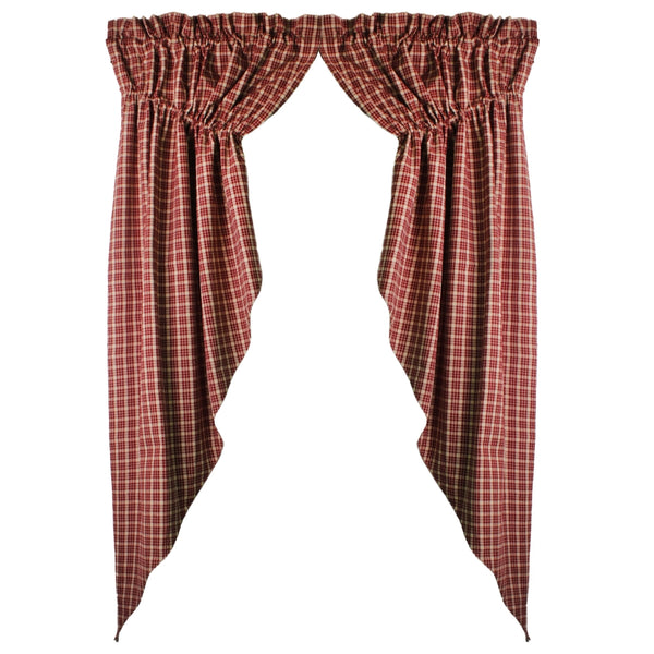 Appleton Barn Red Plaid Gathered Swag | Country Farmhouse