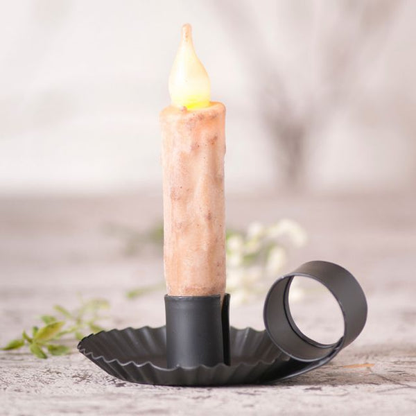 Chamberstick Candleholder in Smokey Black (set of 2)