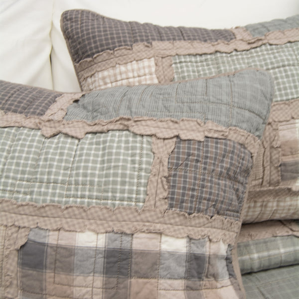 Smoky Cobblestone Pieced King Quilted Combo with 2 Standard Shams