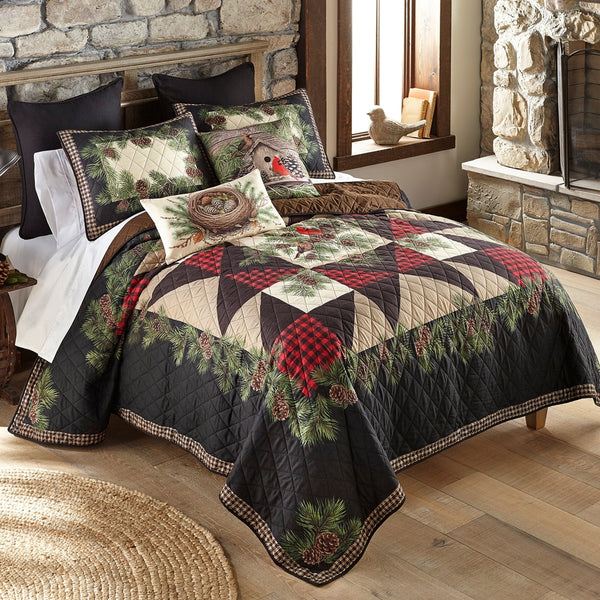 Donna Sharp Cardinal Pine Quilt Set – Rustic Lodge Bedding