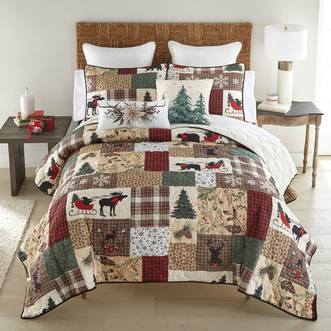 Dashing 3PC Quilt Set – Rustic Winter Cabin Bedding