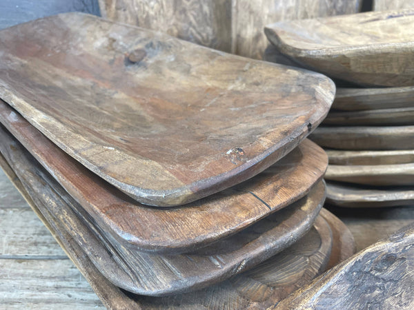 Santa Fe Hand-Carved Wood Dough Bowl | Waxed Finish